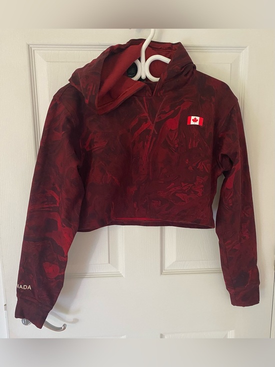 lululemon athletica Tops - Lululemon Team Canada Olympics All Yours Cropped Hoodie - Red Marble
